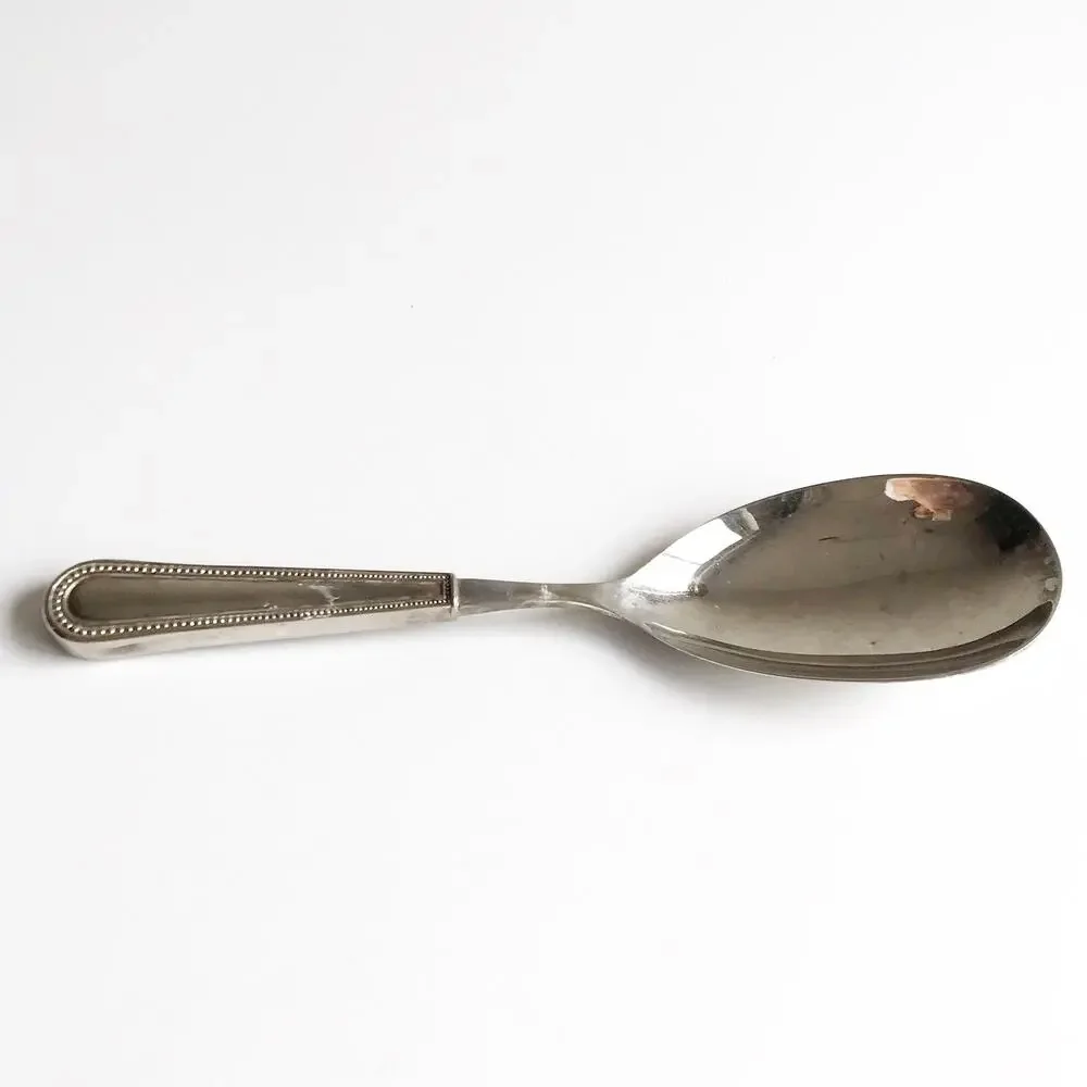 Vintage Kirk Sterling Silver Golden Winslow Serving Spoon Gold Trim Silverware